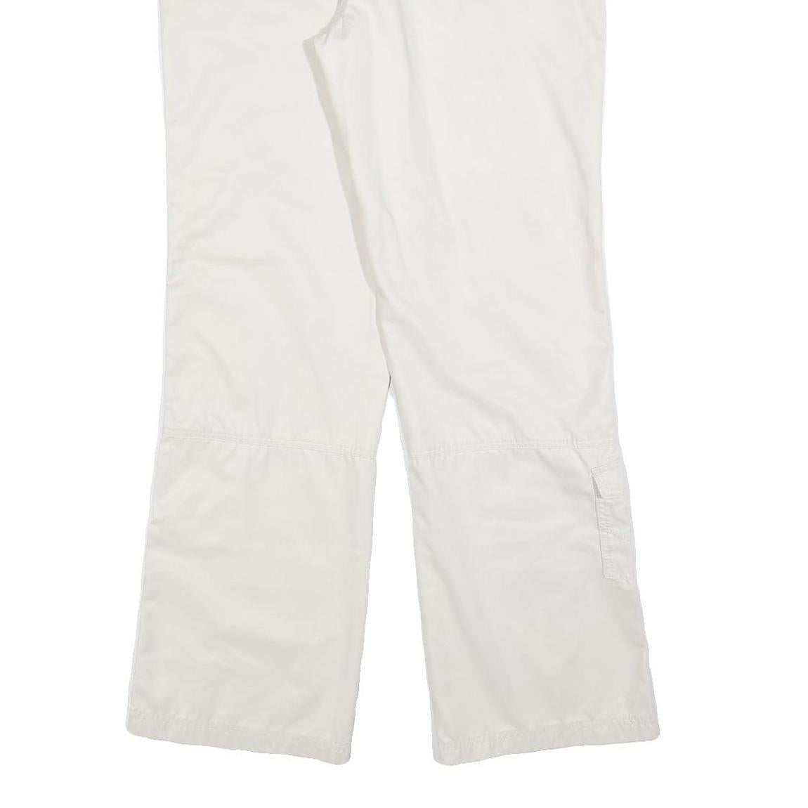 CECIL Womens Polyester Blend White Regular Fit Straight Leg Trousers W30 L32 Zip