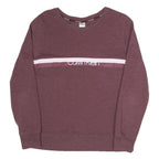 CALVIN KLEIN Womens Maroon & Pink Logo Print Pullover Crew Neck M Cotton Blend
