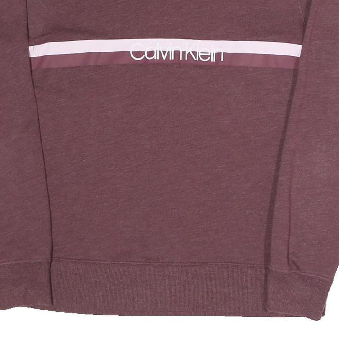CALVIN KLEIN Womens Maroon & Pink Logo Print Pullover Crew Neck M Cotton Blend
