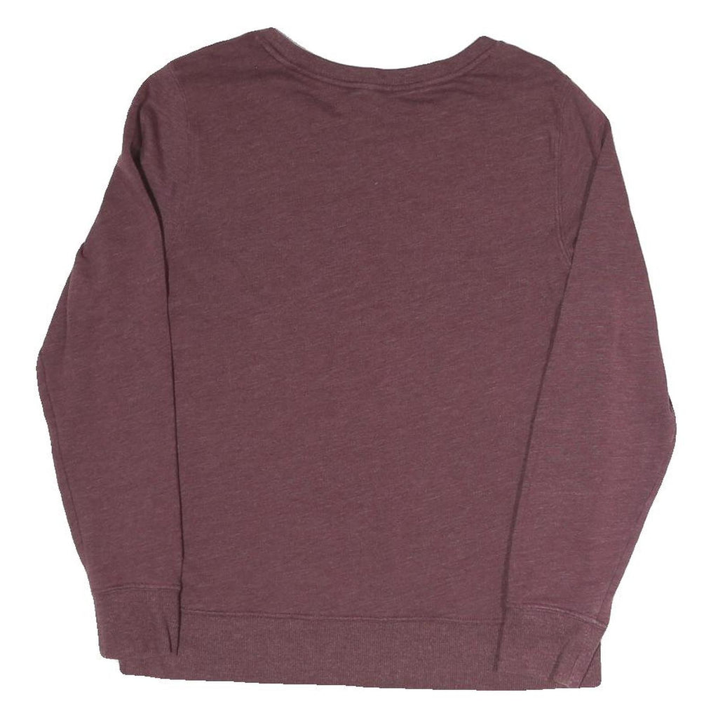 CALVIN KLEIN Womens Maroon & Pink Logo Print Pullover Crew Neck M Cotton Blend