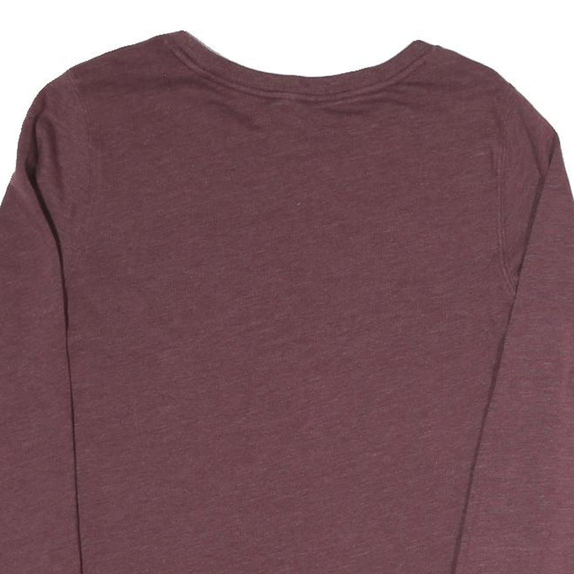 CALVIN KLEIN Womens Maroon & Pink Logo Print Pullover Crew Neck M Cotton Blend