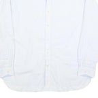 TED BAKER Mens White & Blue Patterned Shirt L Cotton Blend Long Sleeve Smart