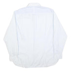 TED BAKER Mens White & Blue Patterned Shirt L Cotton Blend Long Sleeve Smart