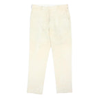 HACKETT LONDON Mens Cream Regular Fit Woven Trousers W36 L32 Classic Button