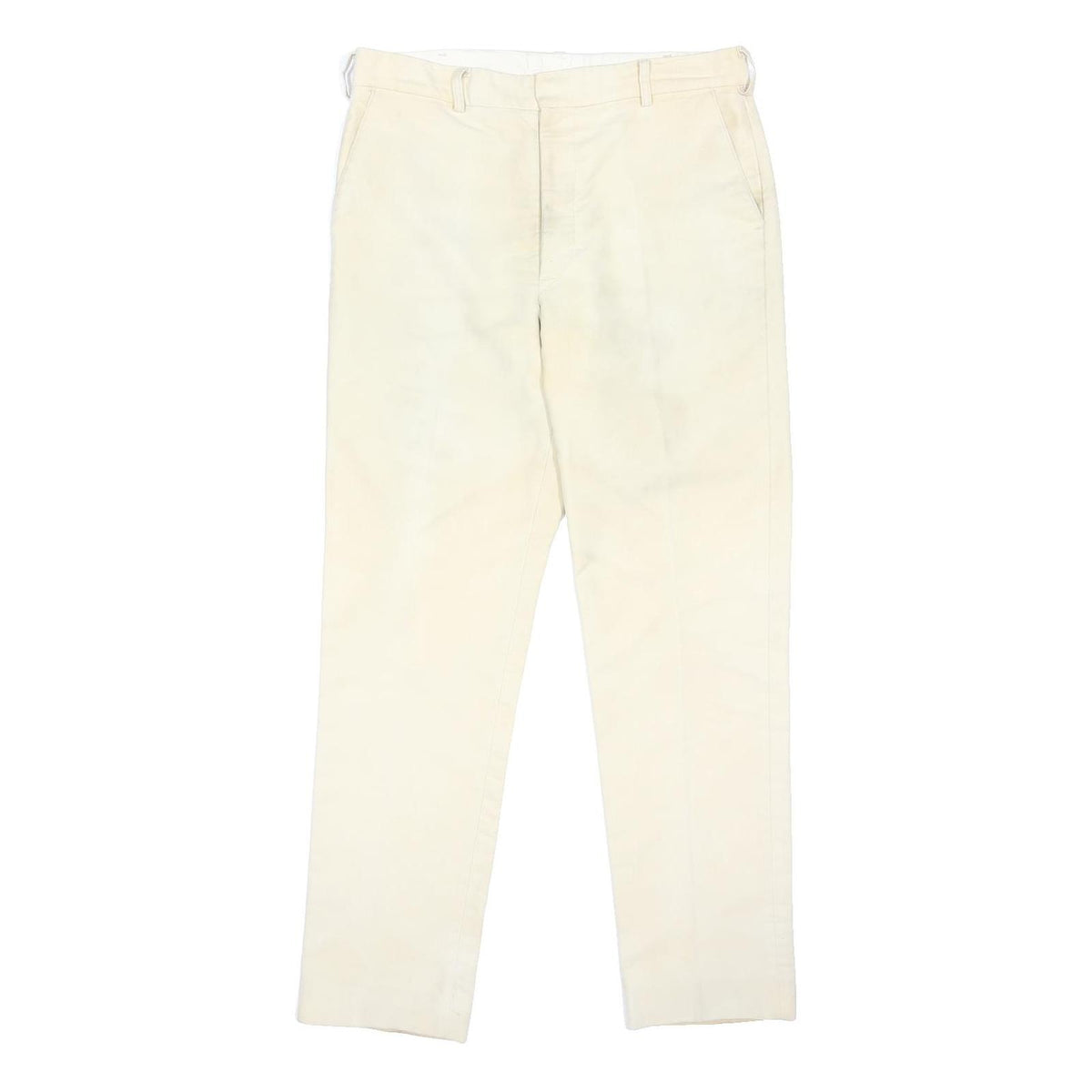 HACKETT LONDON Mens Cream Regular Fit Woven Trousers W36 L32 Classic Button