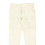 HACKETT LONDON Mens Cream Regular Fit Woven Trousers W36 L32 Classic Button
