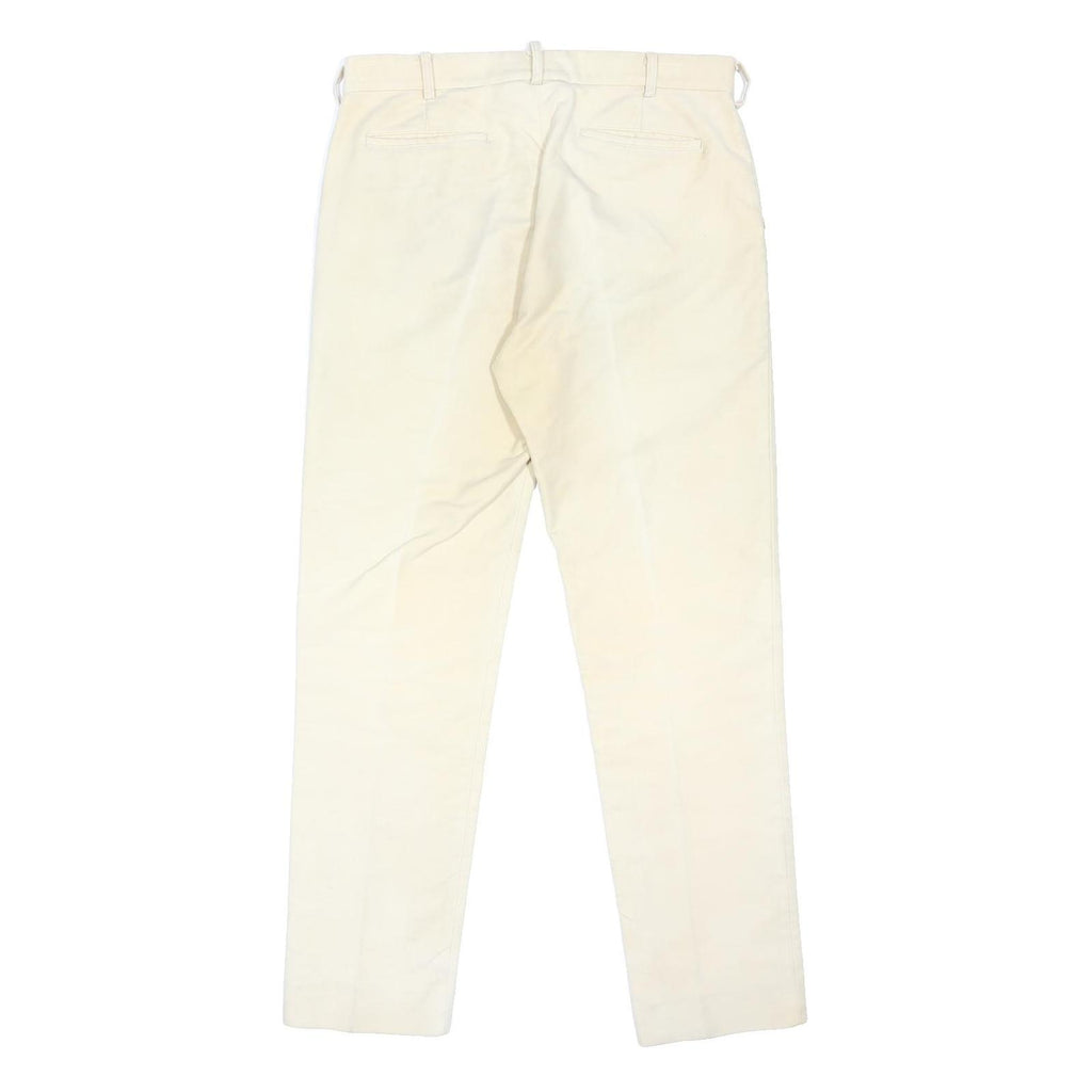 HACKETT LONDON Mens Cream Regular Fit Woven Trousers W36 L32 Classic Button