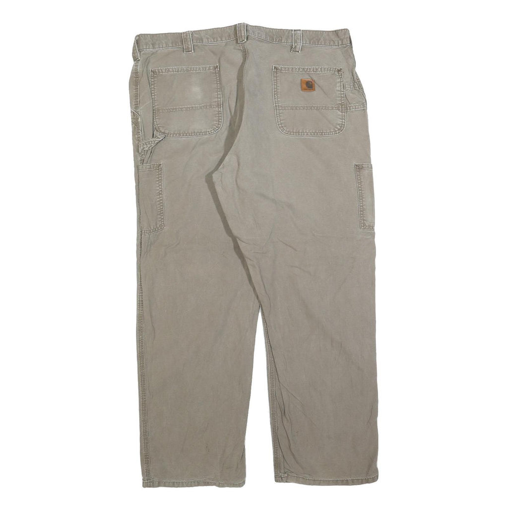 CARHARTT Mens Cotton Blend Beige Relaxed Straight Trousers W40 L32 Workwear