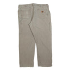 CARHARTT Mens Cotton Blend Beige Relaxed Straight Trousers W40 L32 Workwear