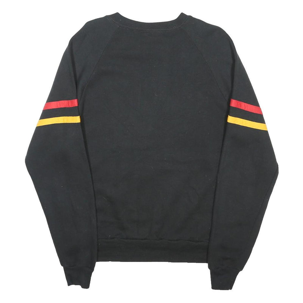 DISNEY 80s Womens Black Red & Yellow Mickey Mouse Crew Neck L Cotton Sweatshirt