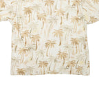 KAYLUA BAY Womens Beige Palm Tree Print Short Sleeve Polo Shirt XL Summer Casual