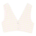 ZARA Womens Pink & White Checked Cotton Blend Waistcoat M Button Closure
