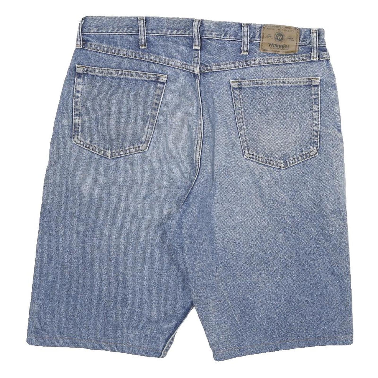 WRANGLER Mens Denim Blue Casual Shorts 2XL W36 Cotton Blend Classic Fit