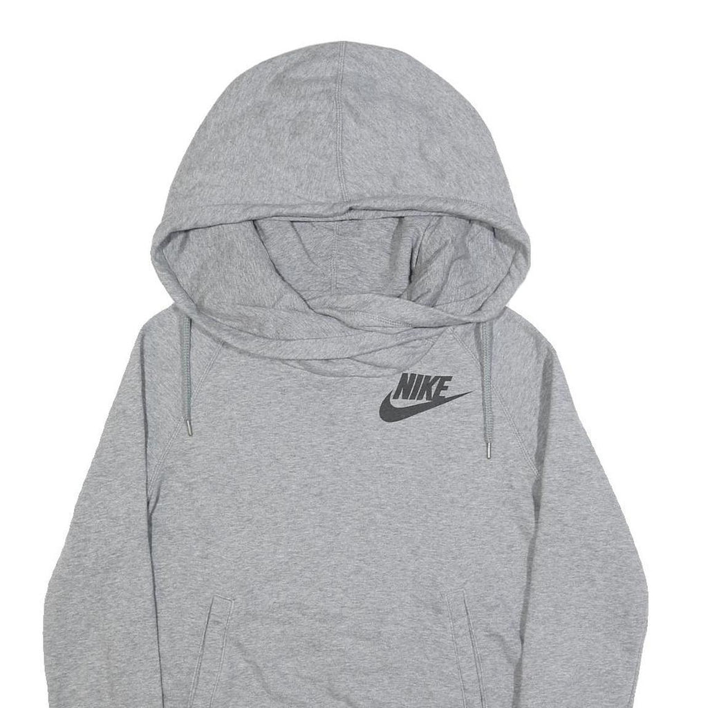 NIKE Womens Grey Hoodie S Cotton Blend Pullover Sports Casual Sweatshirt