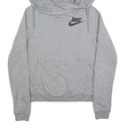 NIKE Womens Grey Hoodie S Cotton Blend Pullover Sports Casual Sweatshirt
