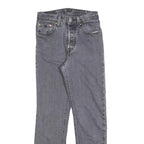 LEVI'S Womens Regular Grey Denim Raw Hem Jeans W24 L28 Distressed Button Fly