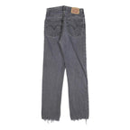 LEVI'S Womens Regular Grey Denim Raw Hem Jeans W24 L28 Distressed Button Fly