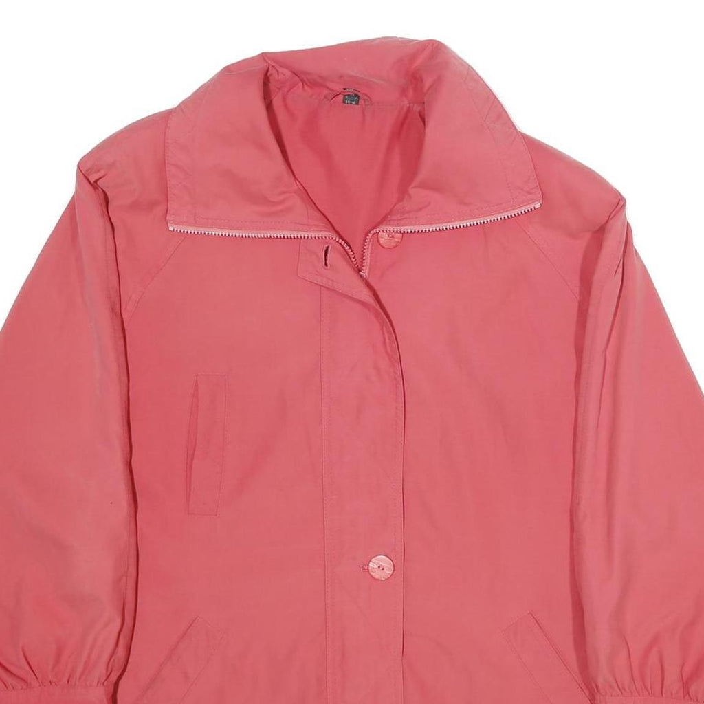 Womens Pink Jacket UK 16 Polyester Zip Plain Casual Lightweight Outerwear