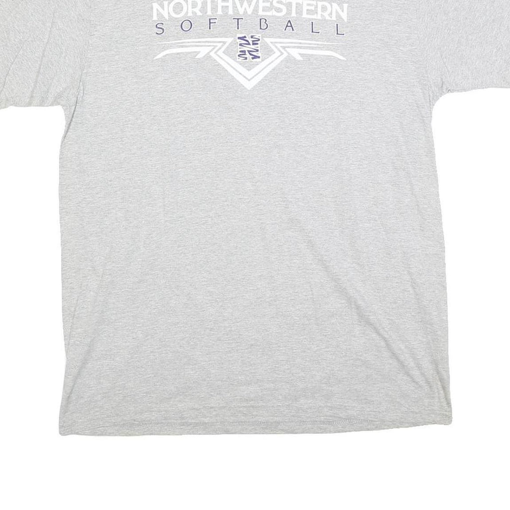 NIKE Mens Grey Northwestern Softball Graphic T-Shirt L Short Sleeve Crew Neck