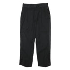Womens Black Regular Fit Straight Leg Trousers W30 L25 Polyester Blend Zip