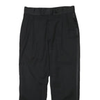 Womens Black Regular Fit Straight Leg Trousers W30 L25 Polyester Blend Zip