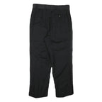 Womens Black Regular Fit Straight Leg Trousers W30 L25 Polyester Blend Zip