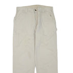 CARHARTT Mens Cotton Blend Beige Regular Fit Workwear Trousers W36 L32