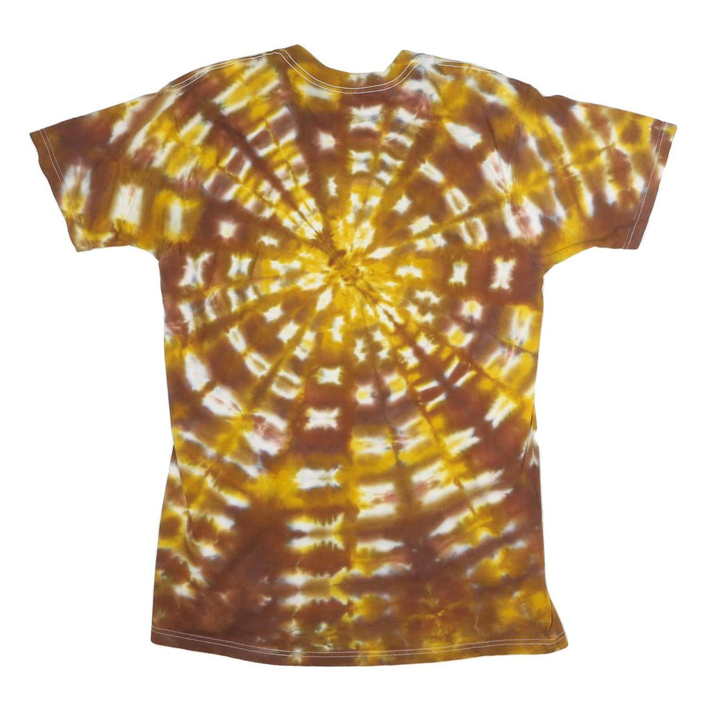 BWD Mens Brown & Yellow Tie Dye T-Shirt L Short Sleeve Crew Neck Casual