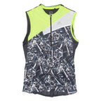 KALENJI Paint Splatter Cycling Mens Jersey Grey 1/2 Zip M