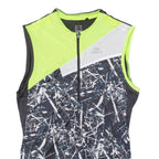 KALENJI Paint Splatter Cycling Mens Jersey Grey 1/2 Zip M