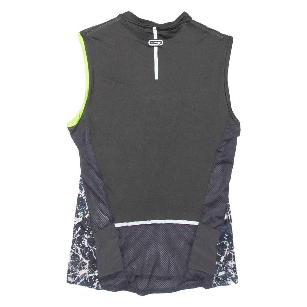 KALENJI Paint Splatter Cycling Mens Jersey Grey 1/2 Zip M