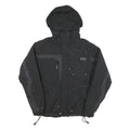 HELLY HANSEN Mens Black Outdoor Jacket XL Polyester Blend Zip Hooded Plain