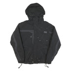 HELLY HANSEN Mens Black Outdoor Jacket XL Polyester Blend Zip Hooded Plain