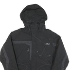 HELLY HANSEN Mens Black Outdoor Jacket XL Polyester Blend Zip Hooded Plain