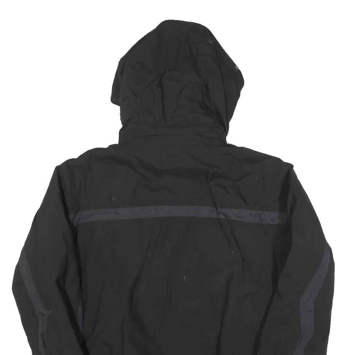 HELLY HANSEN Mens Black Outdoor Jacket XL Polyester Blend Zip Hooded Plain