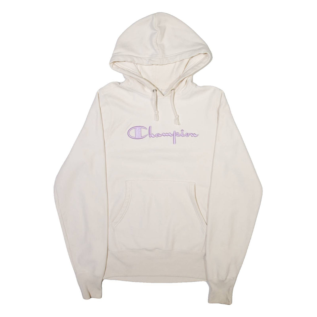 CHAMPION Mens Cream Hoodie S