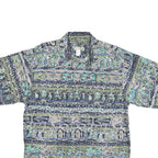 THE TERRITORY AHEAD Mens Green & Beige Pattern Cotton Blend Shirt XL Casual