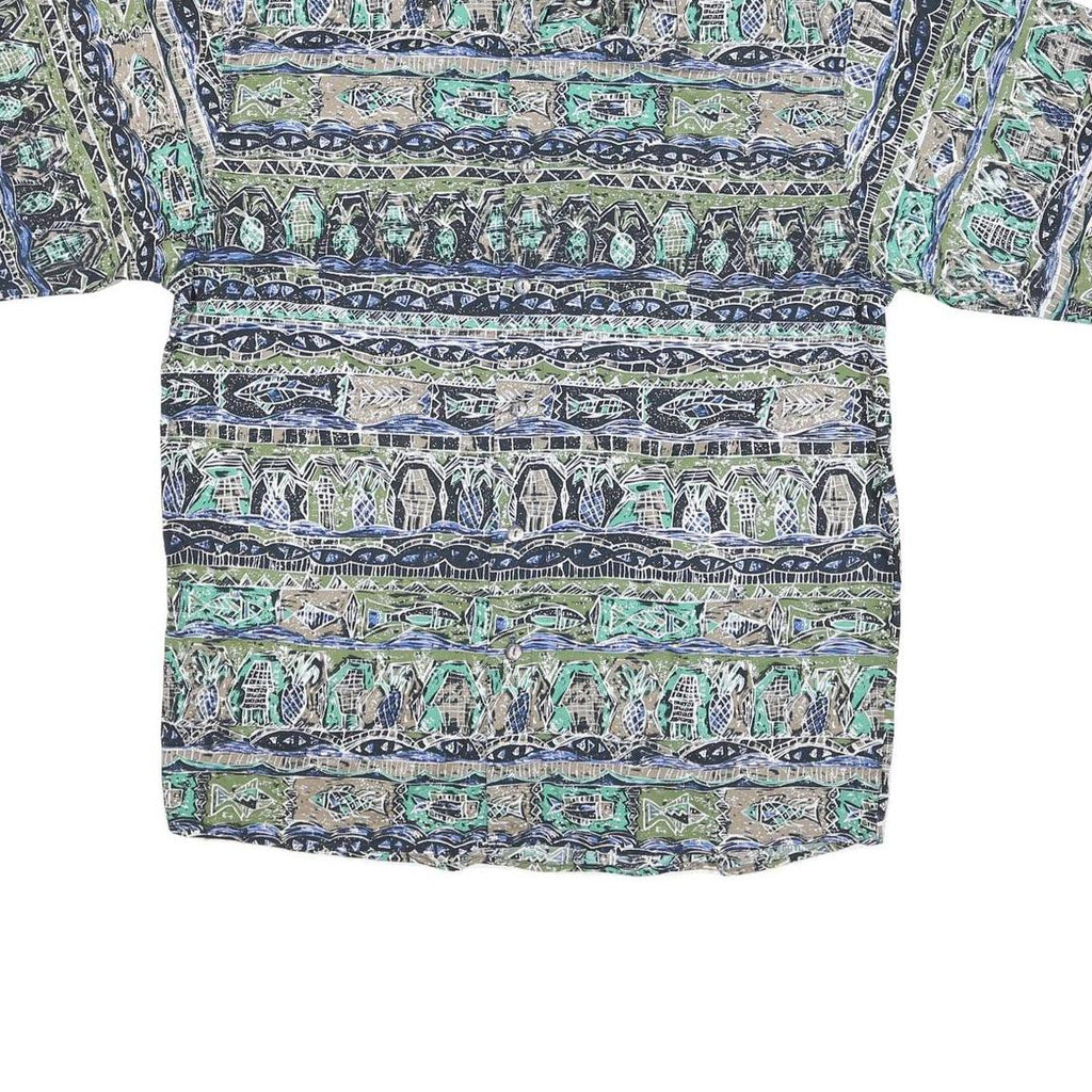 THE TERRITORY AHEAD Mens Green & Beige Pattern Cotton Blend Shirt XL Casual