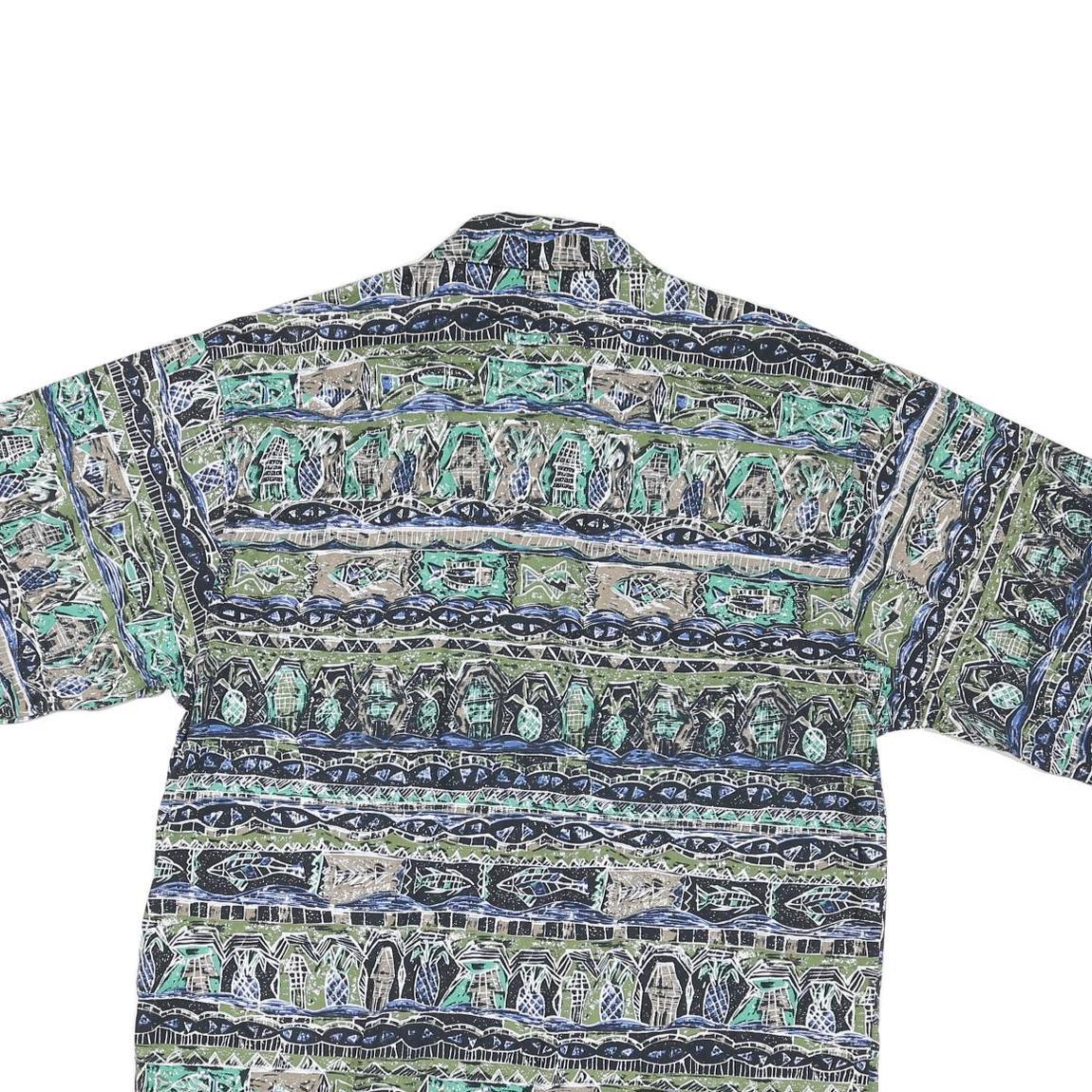 THE TERRITORY AHEAD Mens Green & Beige Pattern Cotton Blend Shirt XL Casual