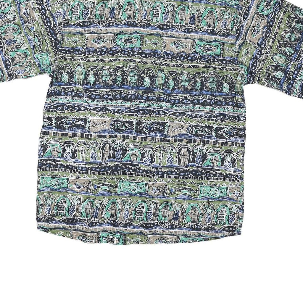 THE TERRITORY AHEAD Mens Green & Beige Pattern Cotton Blend Shirt XL Casual