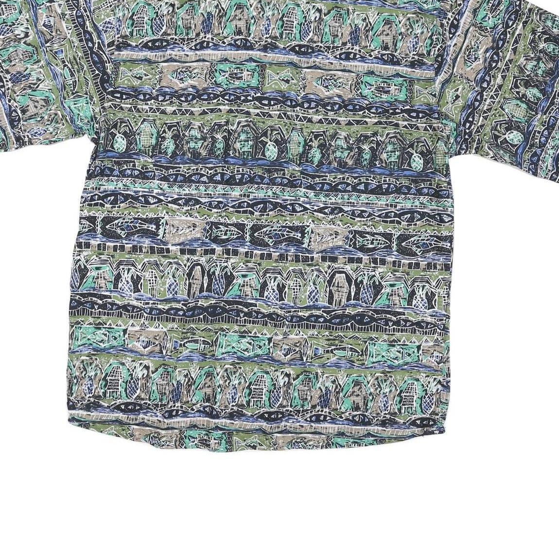 THE TERRITORY AHEAD Mens Green & Beige Pattern Cotton Blend Shirt XL Casual