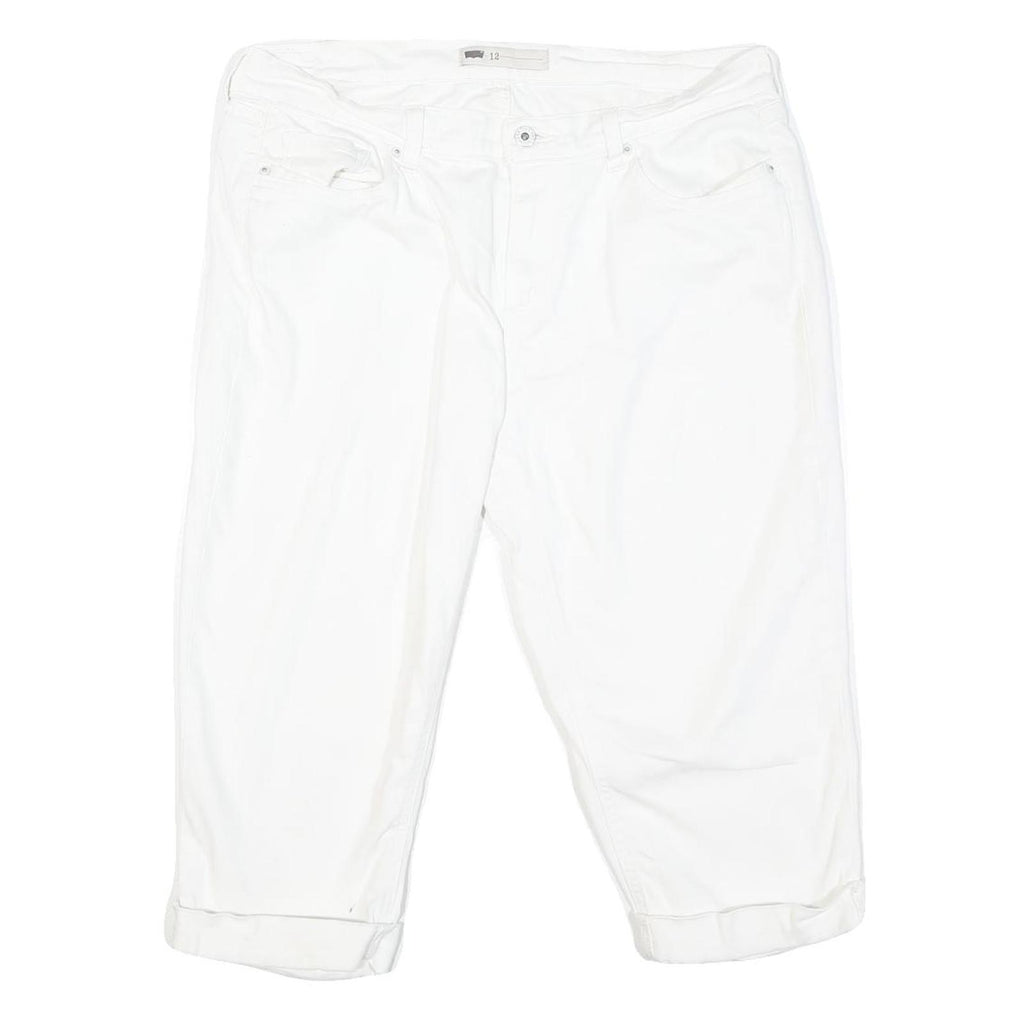 LEVI'S Womens White Casual Shorts L W36 Cotton Blend Comfort Fit