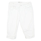 LEVI'S Womens White Casual Shorts L W36 Cotton Blend Comfort Fit