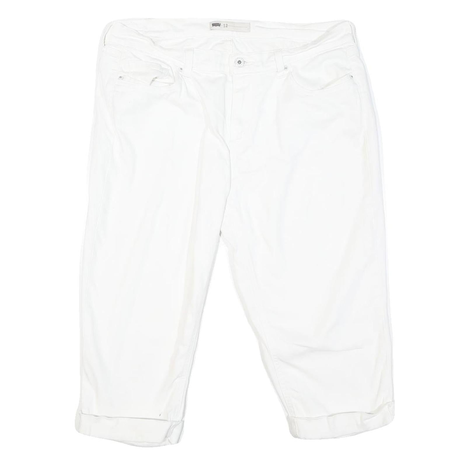 LEVI'S Womens White Casual Shorts L W36 Cotton Blend Comfort Fit