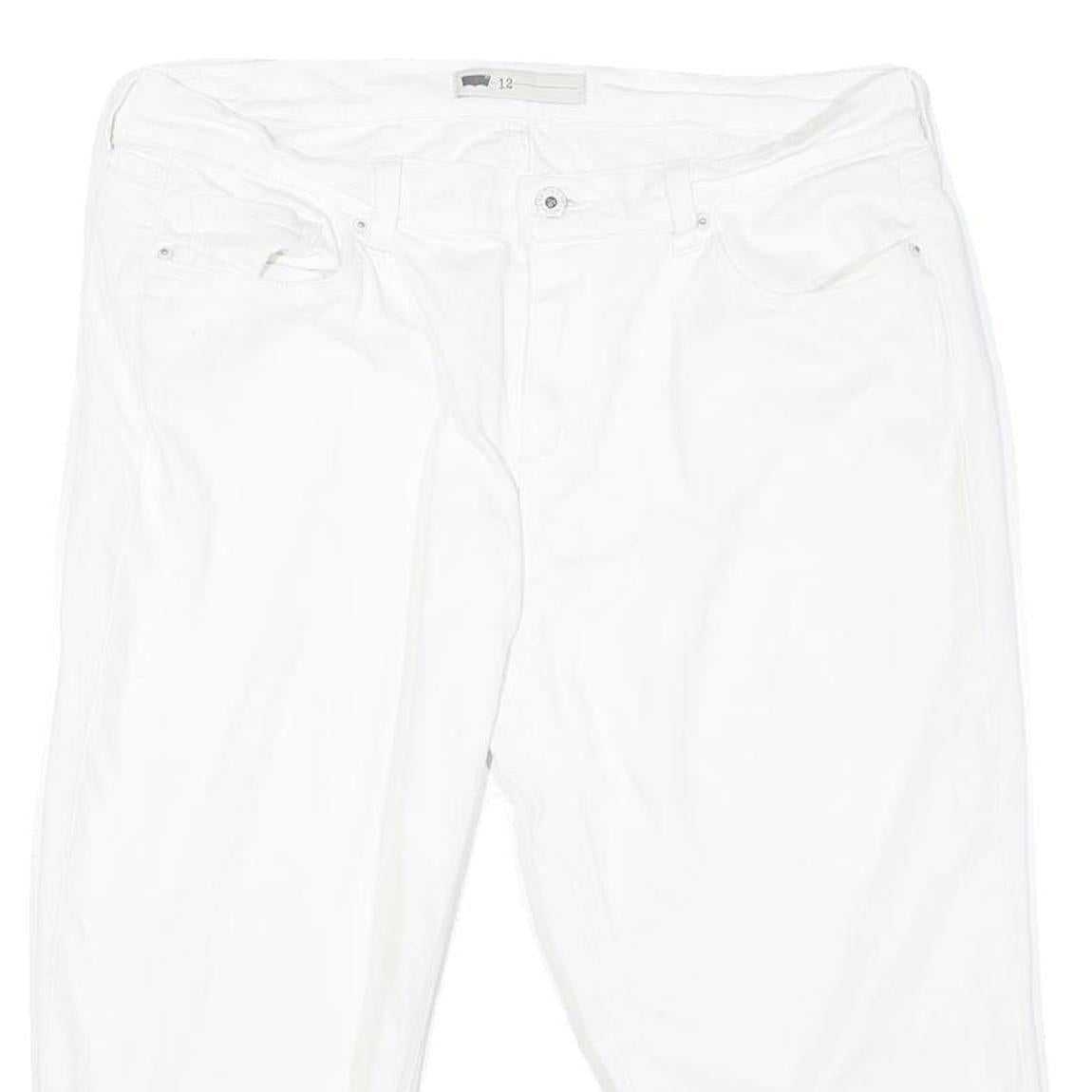 LEVI'S Womens White Casual Shorts L W36 Cotton Blend Comfort Fit