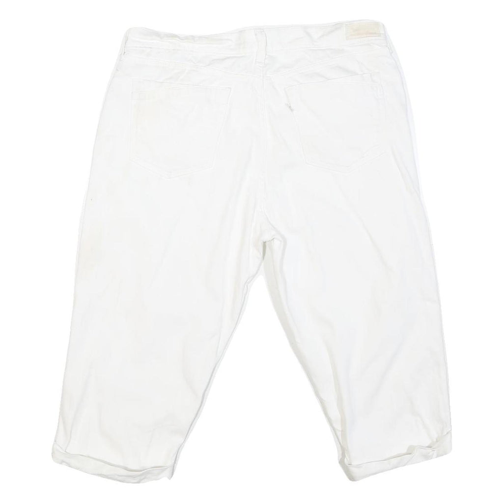 LEVI'S Womens White Casual Shorts L W36 Cotton Blend Comfort Fit