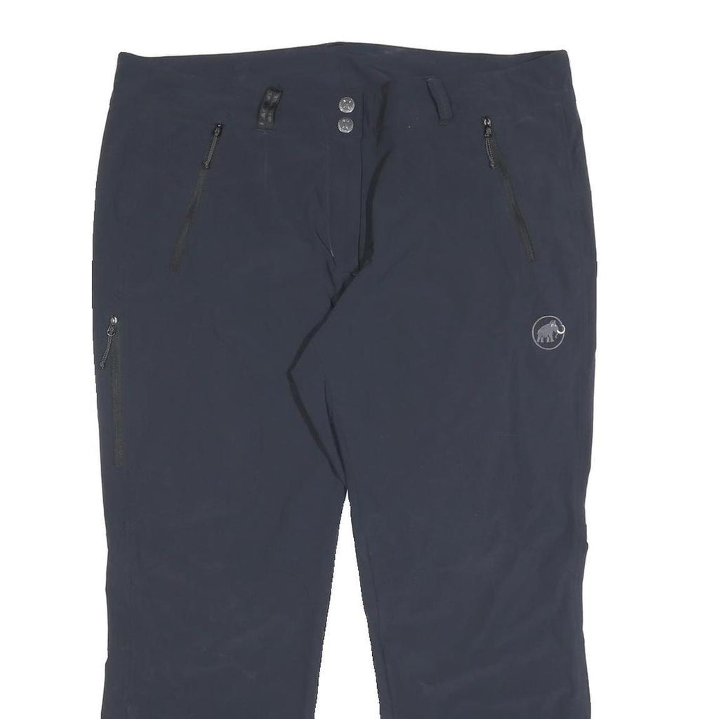 MAMMUT Womens Synthetic Black Regular Fit Straight Trousers W40 L27 Outdoor Zip