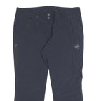 MAMMUT Womens Synthetic Black Regular Fit Straight Trousers W40 L27 Outdoor Zip