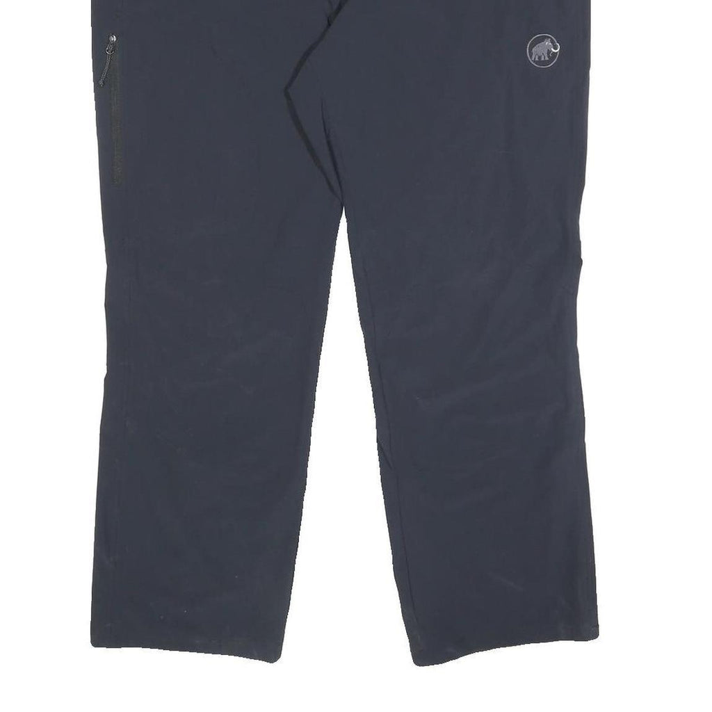 MAMMUT Womens Synthetic Black Regular Fit Straight Trousers W40 L27 Outdoor Zip