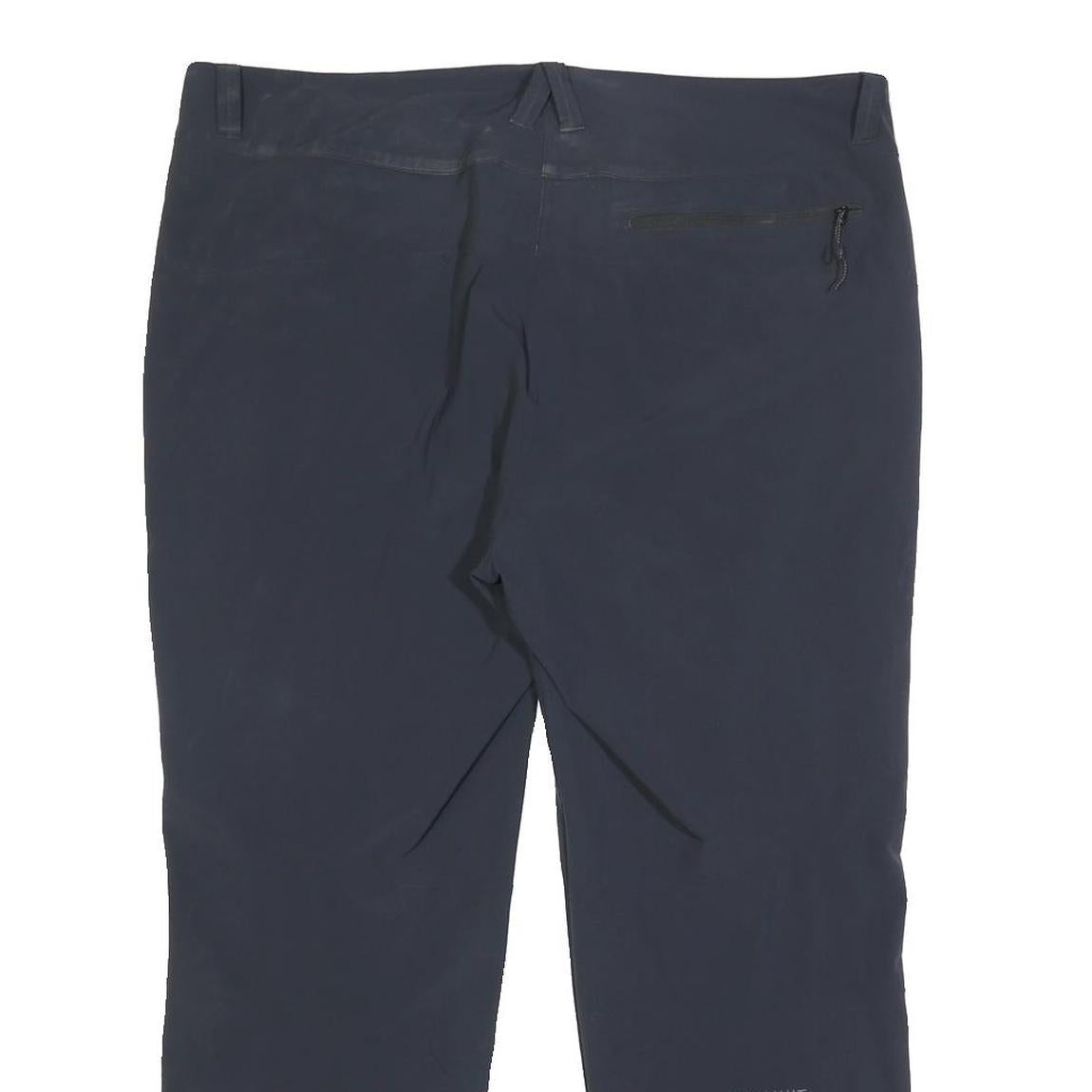 MAMMUT Womens Synthetic Black Regular Fit Straight Trousers W40 L27 Outdoor Zip